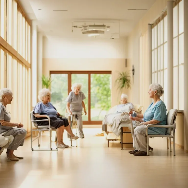 Therapist assisting senior with balance exercise